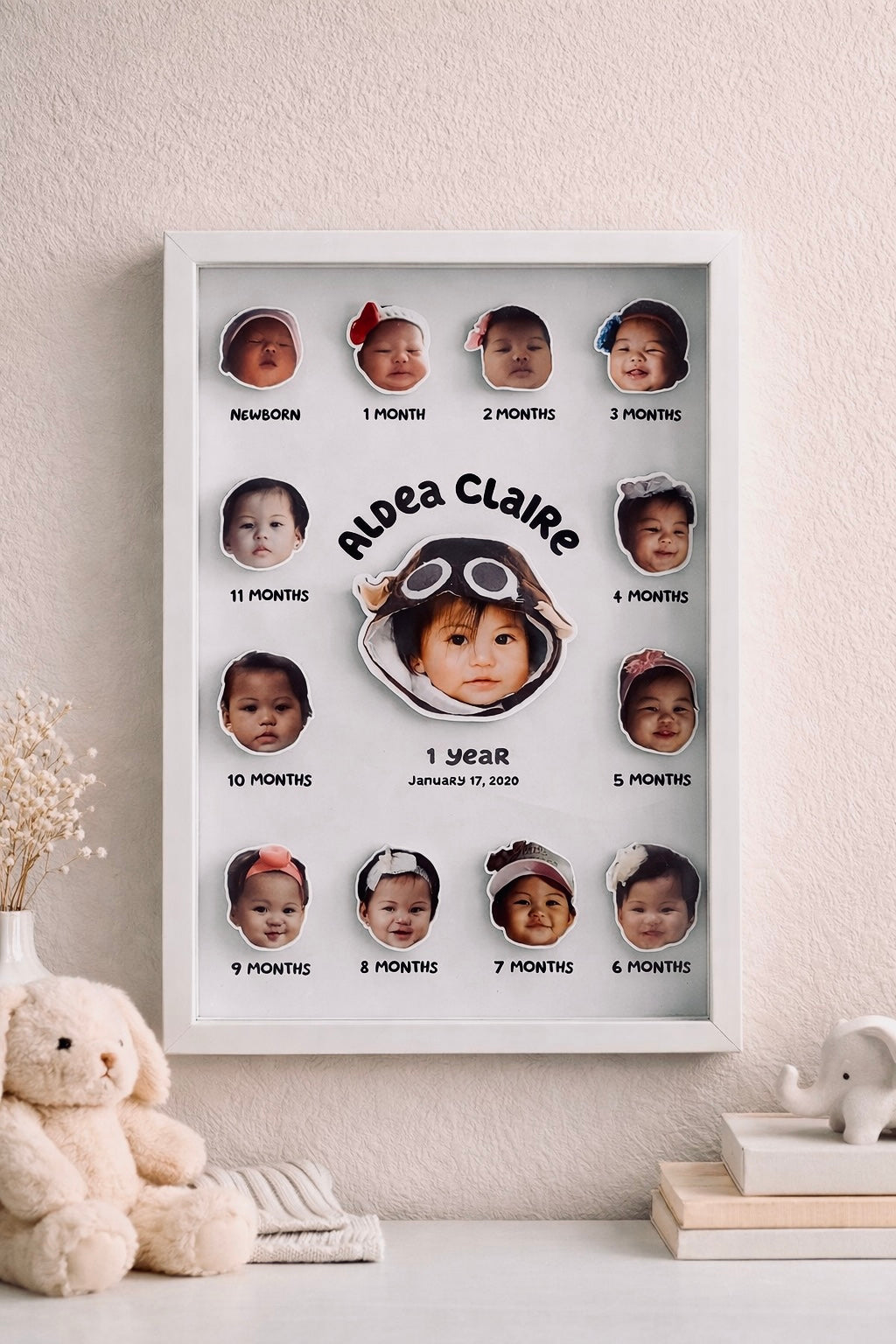 Monthly Baby Milestone Shadow Box