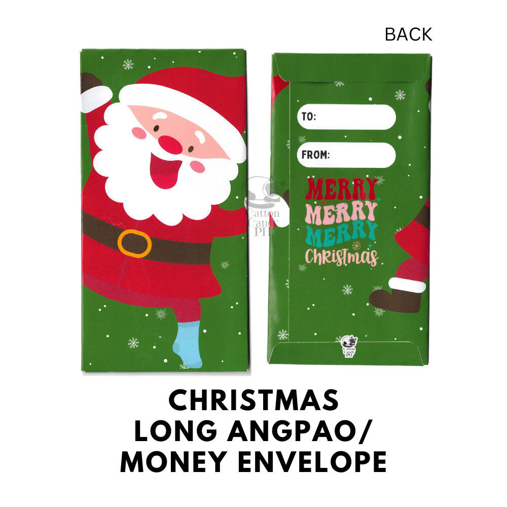 Christmas-Themed Long Angpao Money Envelope: Festive Cash Gift Holder for Holiday Giving