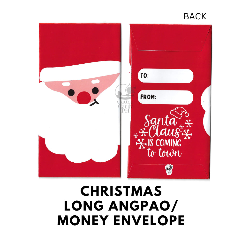 Christmas-Themed Long Angpao Money Envelope: Festive Cash Gift Holder for Holiday Giving