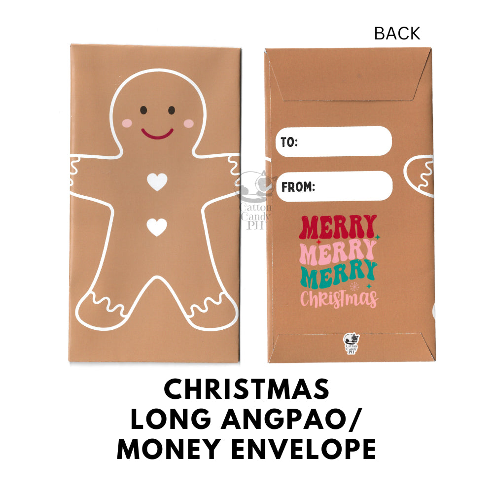 Christmas-Themed Long Angpao Money Envelope: Festive Cash Gift Holder for Holiday Giving