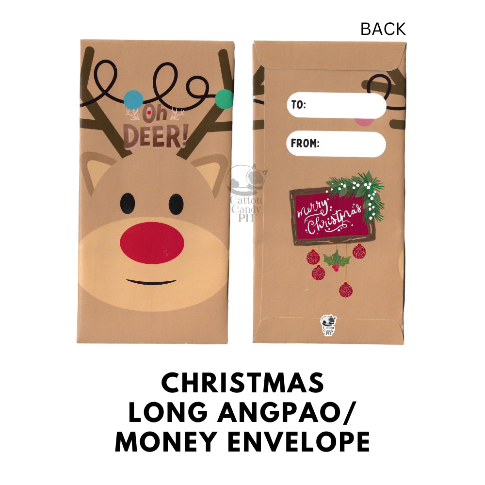 Christmas-Themed Long Angpao Money Envelope: Festive Cash Gift Holder for Holiday Giving
