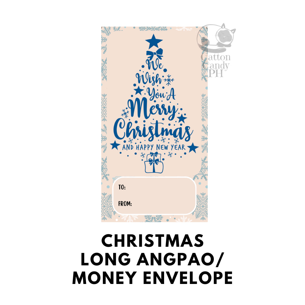 Christmas-Themed Long Angpao Money Envelope: Festive Cash Gift Holder for Holiday Giving