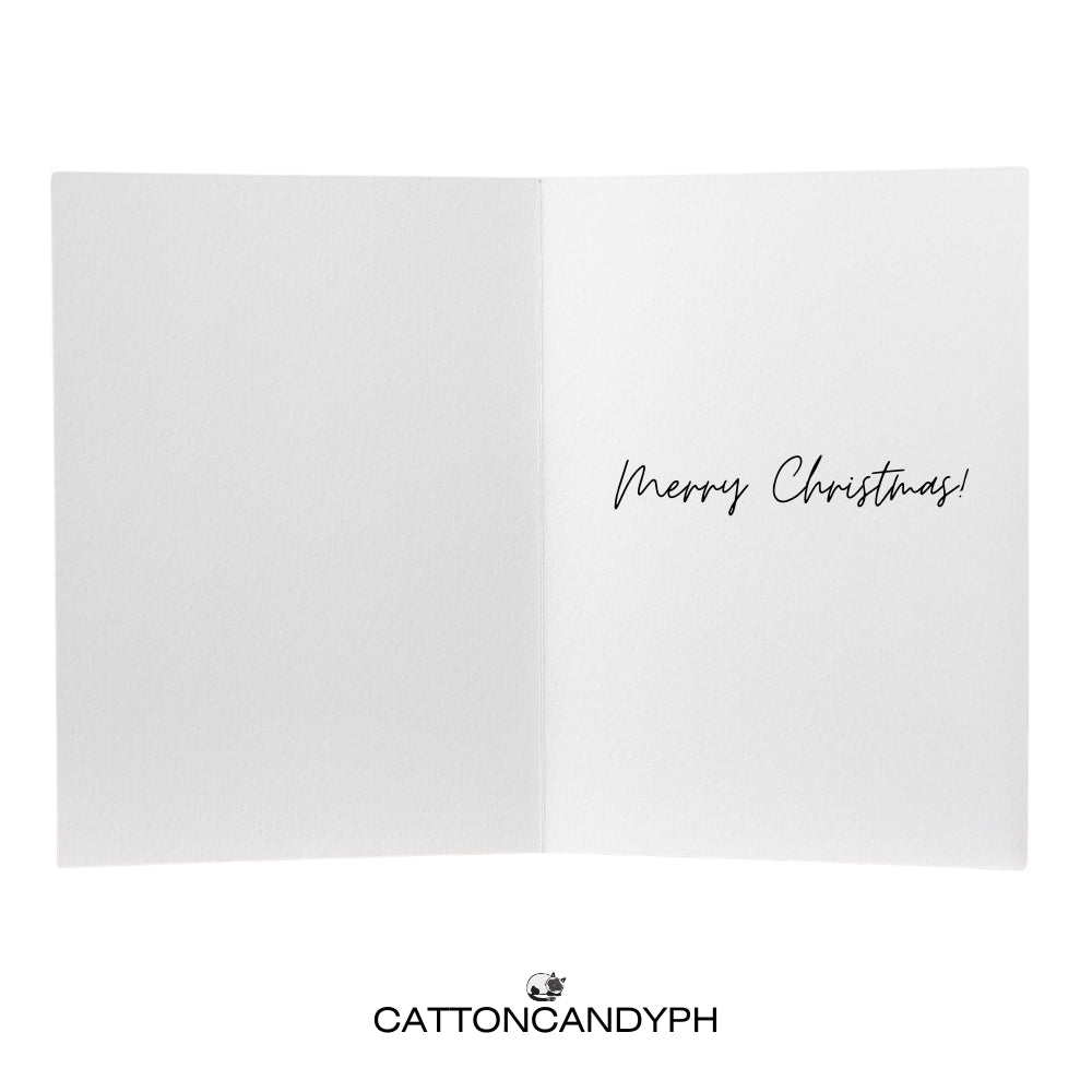 Christmas Greeting Card (Cute Cats in Santa Hats with Gift Sack) with Envelope