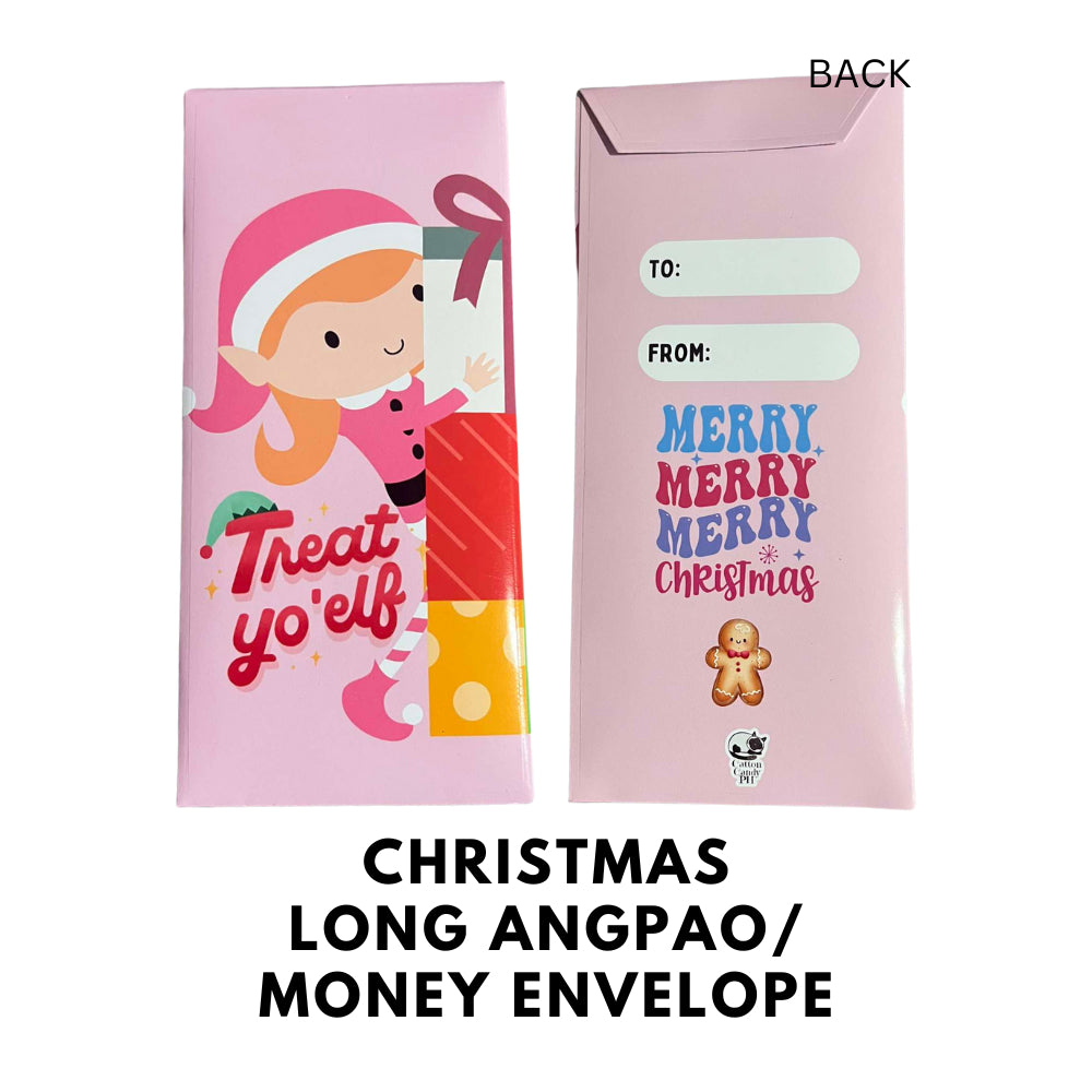 Christmas-Themed Long Angpao Money Envelope: Festive Cash Gift Holder for Holiday Giving