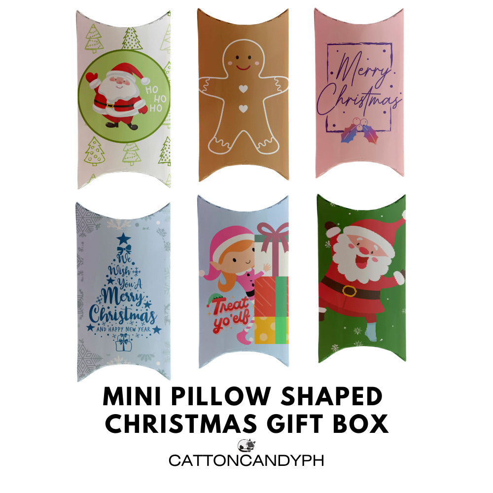 Mini Pillow/Tuna Pie Shaped Gift Box – Christmas Design 6 pcs per pack