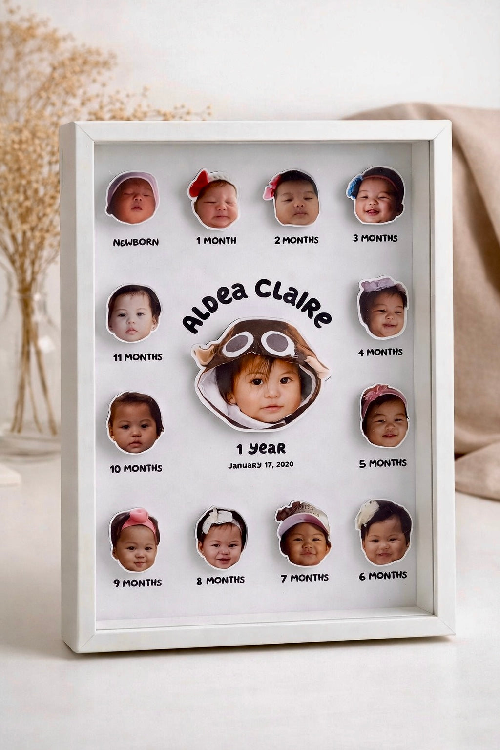 Monthly Baby Milestone Shadow Box