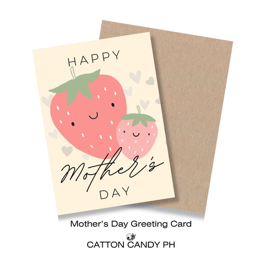 Happy Mother's Day Greeting Card (Strawberry) with Envelope