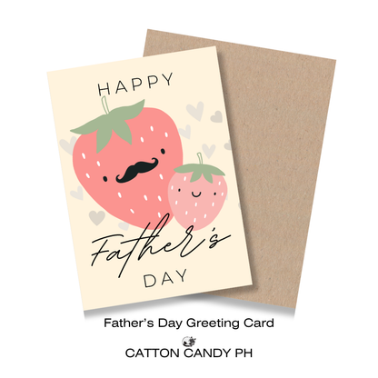 Happy Father's Day Greeting Card (Strawberry) with Envelope