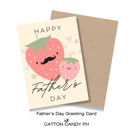 Happy Father's Day Greeting Card (Strawberry) with Envelope