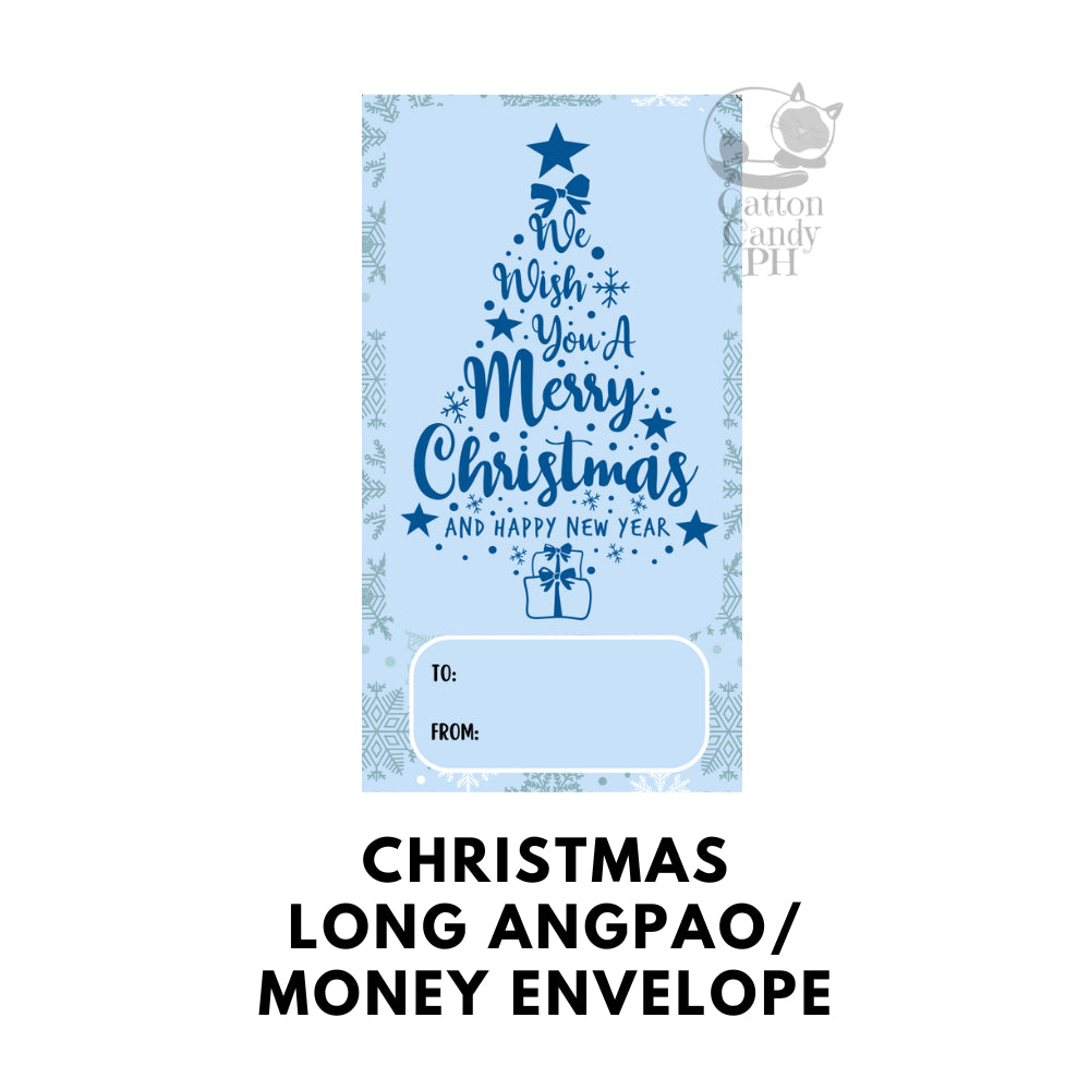 Christmas-Themed Long Angpao Money Envelope: Festive Cash Gift Holder for Holiday Giving