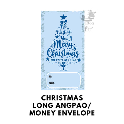Christmas-Themed Long Angpao Money Envelope: Festive Cash Gift Holder for Holiday Giving