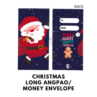 Christmas-Themed Long Angpao Money Envelope: Festive Cash Gift Holder for Holiday Giving