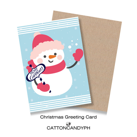 Christmas Greeting Card (Snowman) with Envelope