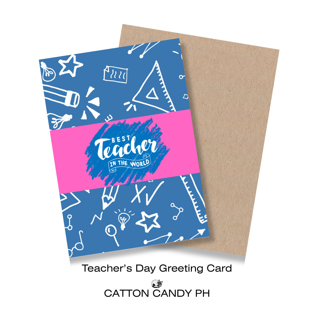 Happy Teacher's Day Greeting Card (Best Teacher in the World) with Envelope
