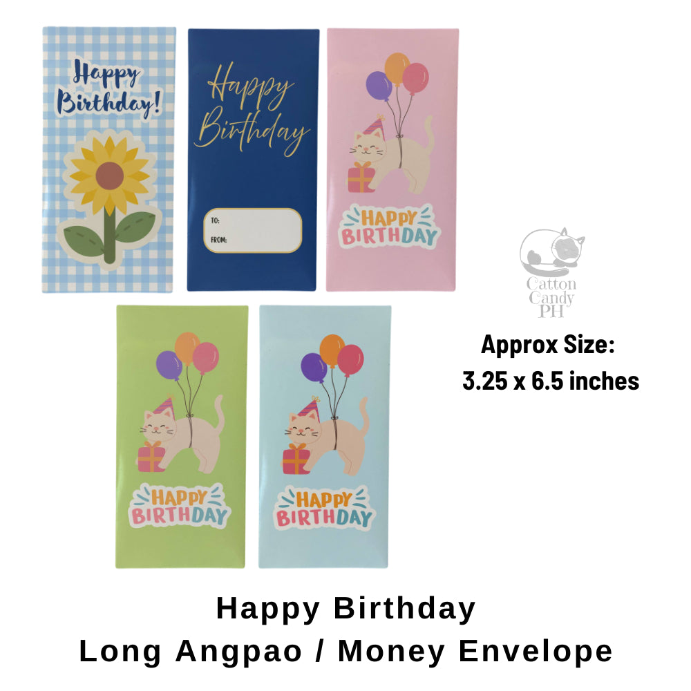 Birthday Long Angpao Money Envelope: Festive Cash Gift Holder