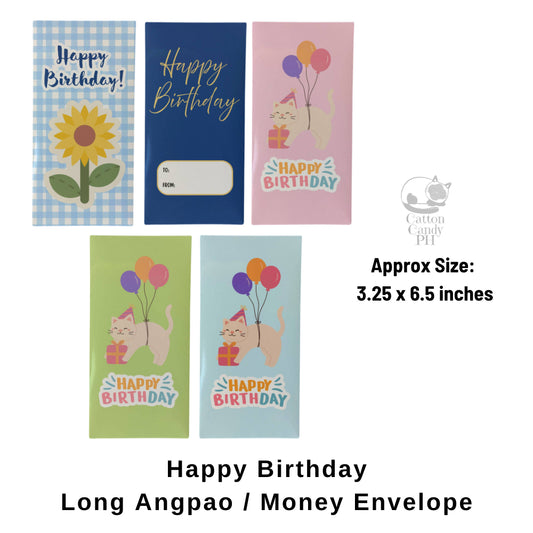 Birthday Long Angpao Money Envelope: Festive Cash Gift Holder