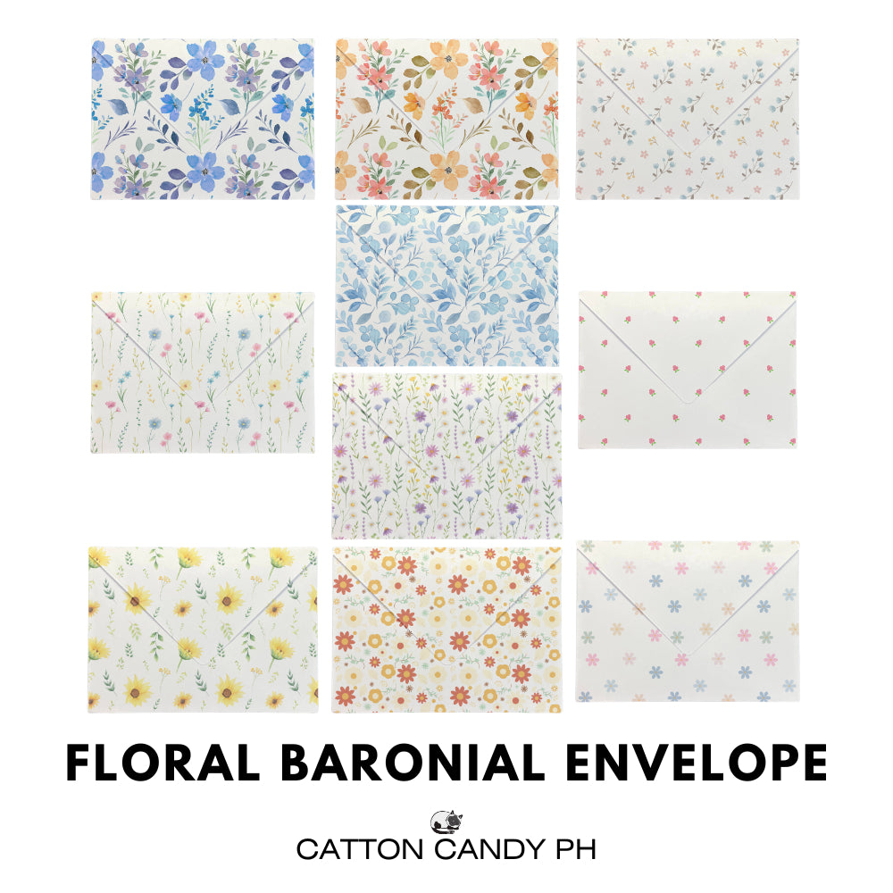 Floral 5x7 Baronial Stationery Envelope Pack of 10