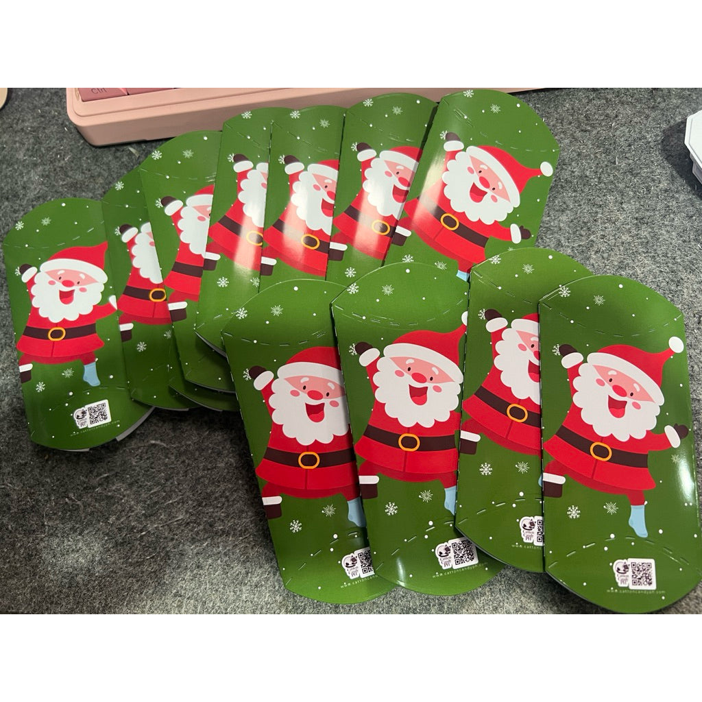 Mini Pillow/Tuna Pie Shaped Gift Box – Christmas Design 6 pcs per pack